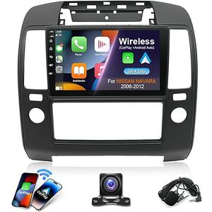 9 Inches IPS Car Stereo Radio for Nissan Navara 2006-2012,Built-in CarPlay &Android Auto Android 13 Stereo,Support WiFi GPS Bluetooth AHD Backup Camera Mic,SWC/AV in/FM Radio Receiver