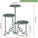 OwnMy 3 Tier Heavy Duty Cast Iron Plant Stand Foldable Wrought Iron Flower Pot Holder, Indoor Outdoor Tall Plant Stand Shelf for Garden Patio, Decorative Round Metal Plant Display Rack, Antique Green