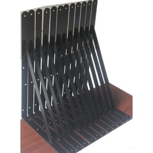 8 Pack L22 x H 12" Black Heavy Duty Shelf Brackets with Screws Metal Shelf Brackets Shelf Support Angle Brackets for Shelves L Brackets Heavy Duty Floating Shelf