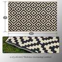SAND MINE Waterproof Outdoor Rug 5x8 ft, Plastic Reversible Rug, Modern Area Rug, Large Floor Mat for Outdoors, RV, Patio, Backyard, Deck, Picnic, Beach, Camping, Black & Beige