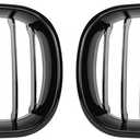 Pair Glossy Black M-Color Kidney Grille Grill Compatible with 2002-2006 BMW E46 320i 325i 325xi 330i 330xi Sedan