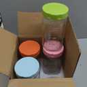 COOLCAA 4 Pack Glass Salad Jars with Lids and Fork, 32oz Mason Jar Salad Containers for Lunch with Removable Dressing Cup, Leakproof Glass Container for Lunch Meal Prep Jars, BPA Free & Reusable