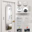 SCWF-GZ 47x14 Mirror Full Length Back Door Hanging or Wall Mounted Aluminum Metal Frame Arch Mirrors for Entryway Bedroom Bathroom Dressing Living Room 47 14 inch Silver