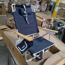 SUN'Y Escapes Portable Backpack Beach Chair for Adults - Nautical Navy
