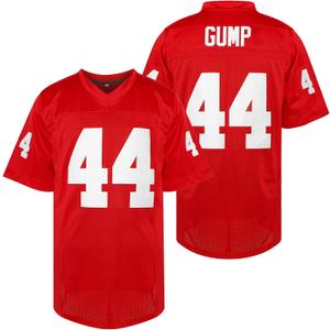 Forrest Gump Football Jersey 44 Red Sports Shirt Stitched Movie Jersey Pullover Casual Men's Clothing S-3XL (Large)