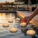 Aignis 24pcs Flameless Floating Candles Waterproof, 200Hr 3LED Floating Tea Lights with Battery, Water-Activated Candles for Pool, Wedding Centerpieces, Bath & Spa, Easter Decoration (Elegant White)
