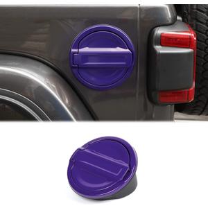 For JL Fuel Filler Door Gas Tank Cap Cover Fit for 2018-2026 Jeep Wrangler JL & Unlimited Sport Rubicon Sahara 2/4 Door, Aluminum Fuel Door Exterior Accessories(Purple)