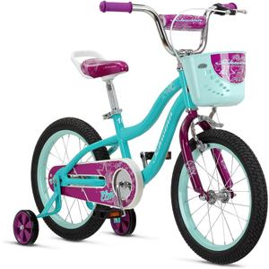 Schwinn Elm and Koen Bike or Balance Bike, 12-20 Inch Bike for Kids Ages 2-13, Black, Blue, Red, Teal, Pink or Purple, SmartStart Ergonomic Design, Adjustable Seat Grows with Child, Training Bicycle (Basket/16-Inch Wheels)