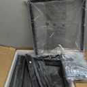 Dresser with Hanging Rack, 4 Drawers Small Closet for Bedroom, Reversible Fabric Kids Chest of Drawers with Clothes Rack, Tall Storage Tower, Sturdy Frame, Rustic Brown, 44''H