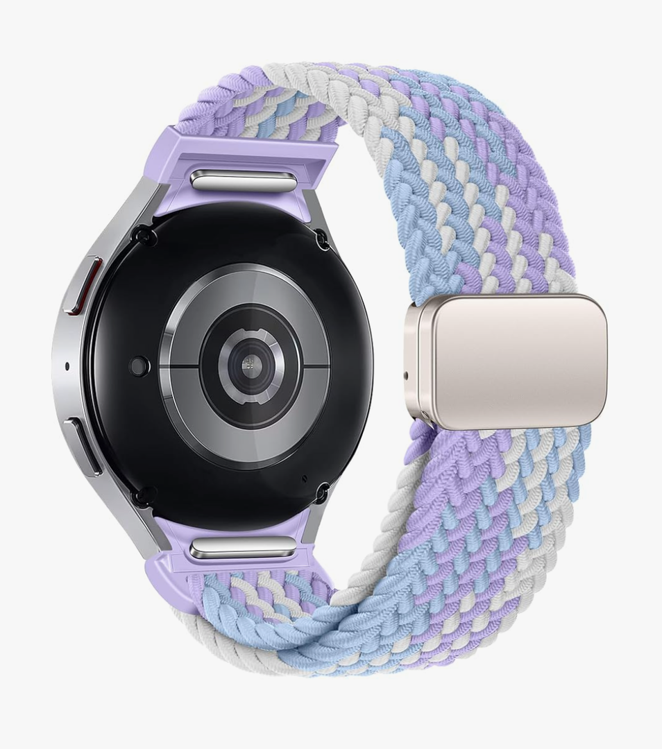 One Click Sport Loop Band Compatible with Samsung Galaxy Watch 7 6 5 4 FE 5 Pro Band 40mm 44mm 45mm；Braided Nylon Strap for Galaxy Watch 6 4 Classic 47mm 43mm 42mm 46mm for Men Women