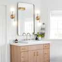 BYOLIIMA Gold Globe Wall Sconce, 7.5" W x 20" H, G9 Base, Compatible with LED or Halogen Bulbs, Perfect for Bathroom, Kitchen, Living Room, Home Office, Lobby, Bedroom