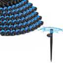 MIXC 60pcs Quick-Connect Drip Irrigation Emitters Fan Shape for 1/4" Drip Irrigation Tubing - Adjustable Push-to-Connect 360 Drip Emitters Vortex on 6" Sturdy Stake for Irrigation System