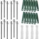 Tree Stake Kit, Heavy Duty Steel 11.8 Inch Steel Tree Stakes and Supports for Young Tree Anti Strong Wind, Leaning Tree Anchor Straightening Kit (4)