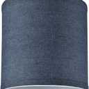 Aspen Creative 31056A Transitional Drum (Cylinder) Shaped Spider Construction Lamp Shade in Washing Blue, 8" Wide (8" x 8" x 8")