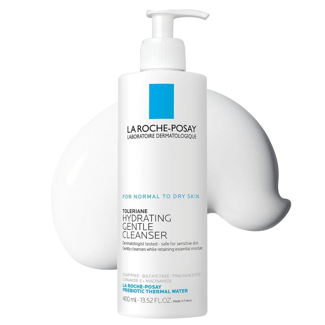 La Roche-Posay Toleriane Hydrating Gentle Face Cleanser, Hydrating Facial Cleanser With Niacinamide + Ceramides, Daily Face Wash For Dry Skin To Normal Skin, Sensitive Skin Tested, Fragrance Free