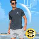 NORTHYARD Men's UPF 50+ Sun Protection Shirts Swim SPF UV Quick Dry Short Sleeve T-Shirts for Athletic Fishing Rash Guard (Gray, XL)