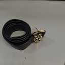 WERFORU Women Wide Belt for Dresses Thick Leather Belt with Big Gold Buckle Fahion Women Chunky Belt,Black 50in
