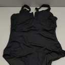 Tempt Me Womens Black One Piece Swimsuit - Tummy Control Bathing Suit V Wired Ribbed Full Coverage 2025 Swimwear, M