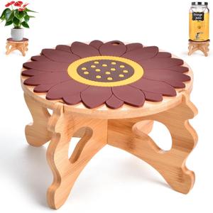 Drink Dispenser Stand, Beverage Dispenser Stand and Plant Stand, Fit Max 7.87 Inch Diameter of Glass Drink Dispenser, Plant Pot, Water Jugs, Water Pitcher and Containers, Natural Bamboo Wood