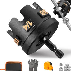 Threaded Rod Nut Runner Drill Attachment, Heavy Duty Rapid Spin Nut Spinner & Bolt Removal Tool for 1/4", 3/8", 1/2" Threaded Rods, Hex Shank Driver for Conduit Racks, Strut Channels, Fast Extraction