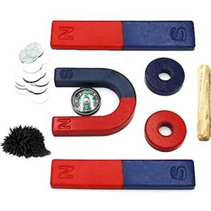 Magnets for Kids Classroom Students Education Science Experiment Kid Magnets Kit Set Including Bar/Ring/Horseshoe Magnets/Compass/Iron Filings