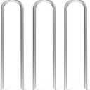 MySit 12 Inch 50 Pack Heavy Duty U Shaped Garden Stakes, 11 Gauge Galvanized Fence Stakes Landscape Staples Metal Yard Stakes for Ground, Drip Hose, Inflatables, Outdoor Decorations
