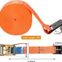 TLGREEN 4 Pack 2 in x 27 FT Flat Hook Ratchet Straps (11,000 lbs Break Strength), Heavy Duty Tie Down Straps for Trucks (Orange)