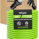 Nilight 50FT 50 Amp Generator Extension Cord 250V Heavy Duty 6/3+8/1 Gauge Pure Copper STW Wire ETL Listed 4 Prong 14-50P SS2-50R&CS6364 Suit for RV Camper Outdoor Use Bright Green