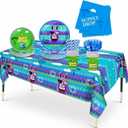 Video Game Birthday Party Decorations Themed Decor - 2026 Upgraded Plates Napkins Paper Cups Straws Forks Tablecloth Gaming Stuff for Boys & Girls Supplies Favor