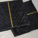 Tosleo Black Velvet Throw Pillow Covers 20 x 20 inch Pack of 2 with Gold Leather Decorative Couch Pillow Cover Luxury Modern Pillowcases for Wedding Living Room Bedroom Sofa Cushion Bed