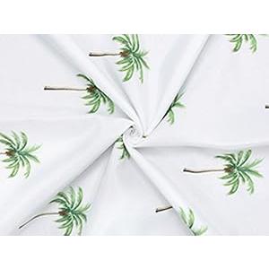 Viscose Jersey Green Fabric Tropical Palm Tree Dress Material Fabric Print Fabric by The Yard 90Inch Wide-120