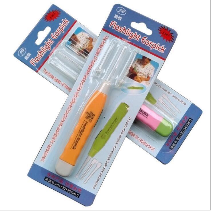 LED Light Ear Wax Removal Tool, Multi-Color Pack with Illuminated Tips, Professional Cleaning Pick Set for Safe Home Use (Green)