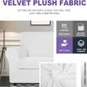 ZNSAYOTX Luxury Couch Cover 4 Piece Stretch Sofa Covers for 3 Cushion Couch Thick Soft Spandex Sofa Slipcover Living Room Anti Slip Dogs Pet Furnitre Protector (White, Sofa)
