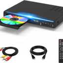 Blu Ray DVD Player, 1080P Home Theater Disc System, Play All DVDs and Region A 1 Blu-Rays, Support Max 128G USB Flash Drive + HDMI/AV/Coaxial Output + Built-in PAL/NTSC with HDMI/AV Cable
