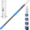 16FT Pool Pole Aluminum Telescopic Extension Pole,Suitable for Above-Ground/In-Ground Pool Cleaning, Compatible with Leaf Skimmer/Brush/Net Bag/Vacuum/Filter Accessories