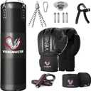 Vensmuste Punching Bag for Adults, 4FT Oxford Heavy Boxing Bag Set, Punching Bag with 12OZ Boxing Gloves, Chains, Hand Wraps, etc. Suitable for MMA Karate Kickboxing Boxing - Unfilled