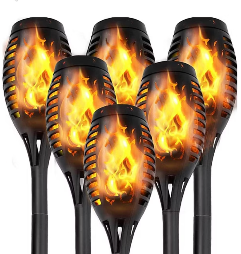 MAGGIFT Solar Torch Lights, Outdoor Waterproof Flickering Flame Patio and Garden Decor, 8-Pack
