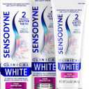 Sensodyne Clinical White Toothpaste Clinically Proven Whitening for Sensitive Teeth, Stain Protector, 3.4 oz x 2