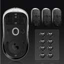 immoenuc Glass Mouse Skates 0.6mm Ultra-Thin Hexagon Feet for Gaming Mice 8-Piece Replacement Universal Compatibility with Logitech/Razer/SteelSeries Ultra-Smooth GlidingPrinting Black