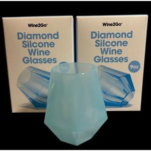 Wine2Go Diamond Silicone Wine Glasses 9oz