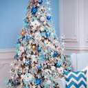 Pinkunn 6 Pcs Blue White Coastal Christmas Tree Ornaments 15.74 Inch Starfish Christmas Picks and Spray Beach Artificial Tree Toppers Ocean Branches Twigs Filler for Xmas Vase Crafts Decor