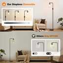 Upgraded Dimmable Floor Lamp for Living Room with Glass Shade, Black Modern Industrial Floor Lamp with 900LM LED Bulb Included, Bright Standing Tall Lamp for Bedroom, Office, Reading Room, Corner