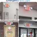TANLUX Red Exit Sign with Emergency Lights, LED Emergency Exit Light with Battery Backup, UL Listed, AC 120/277V, Commercial Emergency Lights Combo for Business - 1 Pack