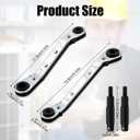 4 x 2pcs Large & Small CT122 Hvac Service Wrench, AC Refrigeration Wrench with 2 CT-122E Screw Conversion Adapter Square Ratchet Wrench for Daily Home Repairing Tool