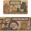 Farmhouse Western Kitchen Rugs and Mats Set of 2, Farmhouse Kitchen Mat Carpet Non-Slip Washable Kitchen Mat for Kitchen Home Decor - 17x29 and 17x47 Inch