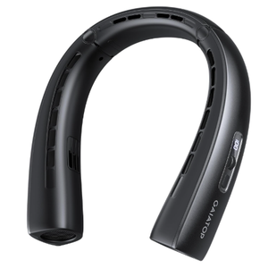 Gaiatop Portable Neck Fan, Wearable 360° Surround Cooling Turbo Airflow, 0 to 100 Speeds, Up to 12.5H Lasting, Rechargeable Hands Free Personal Fans for Outdoor, Travel, Concerts, Office, Gym, black