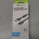 6 1/2 Extended Length Charge and sync Durable Tangle Resistant Braided Cable