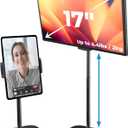 COOPER TabStand, 20" Tall iPad Stand for Desk, Portable Monitor Holder up to 17" Holds 4.4lb, Desktop Tablet Stand, Tablet Mount, Apple iPad Holder for Desk, for Samsung, Kindle, Fire (Night Black)