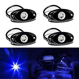 YONEDA 3 Pods Blue Rock Lights 6000K 3LED Bright LED Underglow Lights IP68 Waterproof for Trucks SUV UTV ATV RZR Car Boats Pickup Motorcycle