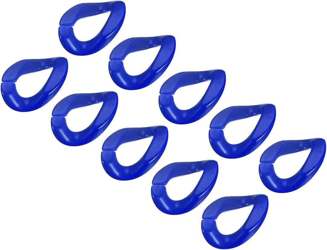 uxcell Acrylic Link Rings, 35mm Quick Linking C-Clips Hooks for Purse Bag Chain, DIY Craft Making, Blue 100Pcs